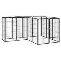 Produktbild för Hundbur 14 paneler svart 50x100 cm pulverlackerat stål
