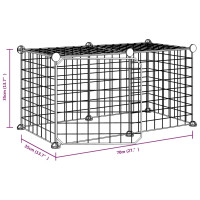 Produktbild för Husdjursbur svart 8 paneler 35x35 cm stål