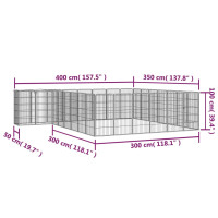 Produktbild för Hundbur 30 paneler svart 50x100 cm pulverlackerat stål