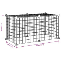 Produktbild för Husdjursbur svart 8 paneler 35x35 cm stål