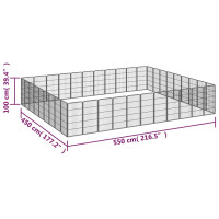 Produktbild för Hundbur 40 paneler svart 50x100 cm pulverlackerat stål