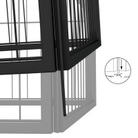 Produktbild för Hundbur 8-paneler svart 50x100 cm pulverlackerat stål