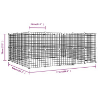 Produktbild för Hundgård svart 36 paneler 35x35 cm stål