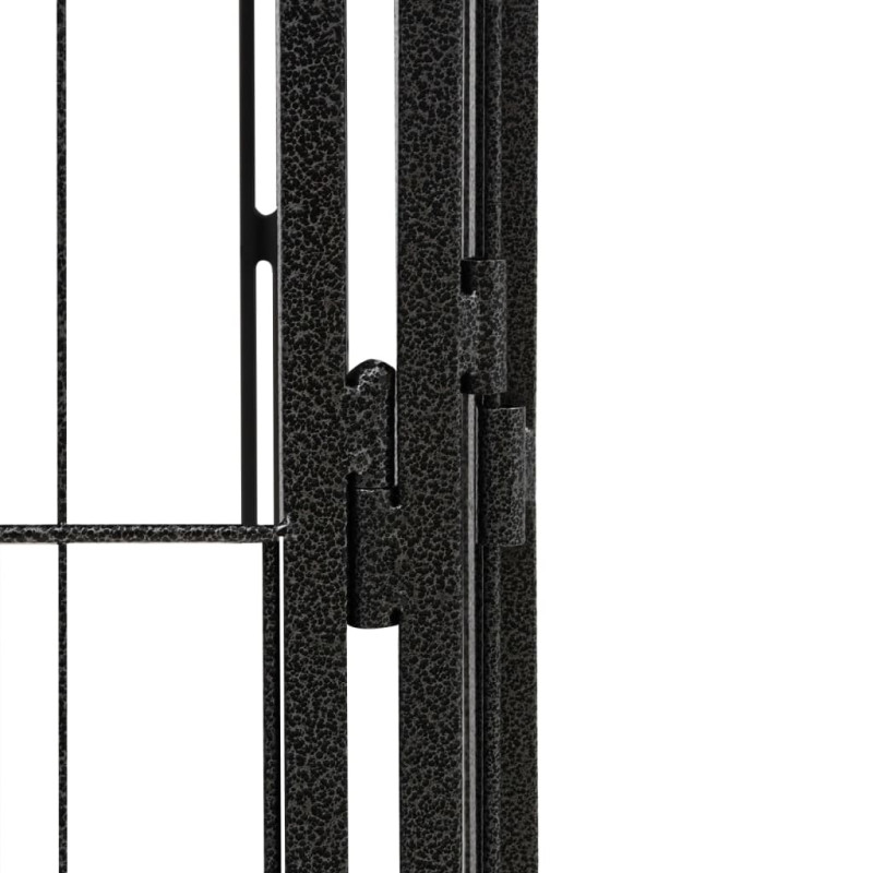 Produktbild för Hundbur 20 paneler svart 100x50 cm pulverlackerat stål