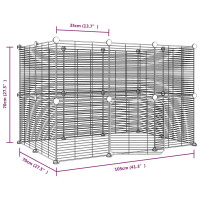 Produktbild för Hundgård svart 20 paneler 35x35 cm stål