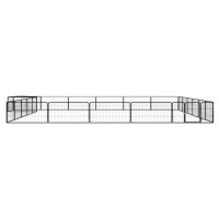 Produktbild för Hundbur 24 paneler svart 100x50 cm pulverlackerat stål