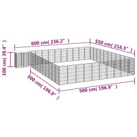 Miniatyr av produktbild för Hundbur 46 paneler svart 50x100 cm pulverlackerat stål