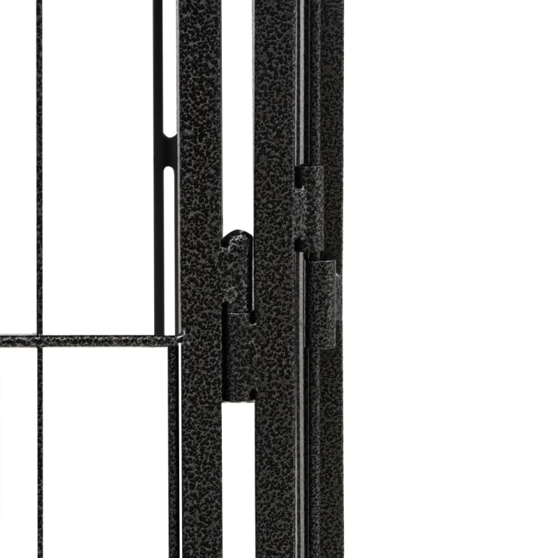 Produktbild för Hundbur 36 paneler svart 50x100 cm pulverlackerat stål