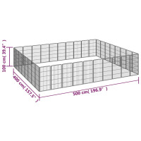 Miniatyr av produktbild för Hundbur 36 paneler svart 50x100 cm pulverlackerat stål
