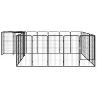 Produktbild för Hundbur 26 paneler svart 50x100 cm pulverlackerat stål