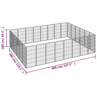 Miniatyr av produktbild för Hundbur 28-paneler svart 50x100 cm pulverlackerat stål