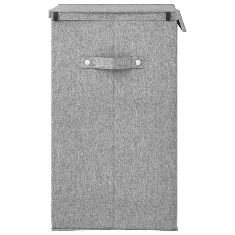 Produktbild för Vikbar tvättkorg grå 26x34,5x59,5 cm konstlinne
