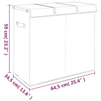 Miniatyr av produktbild för Vikbar tvättkorg grå 64,5x34,5x59 cm konstlinne