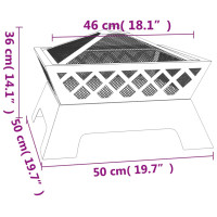 Produktbild för Eldstad med eldgaffel 50 cm XXL stål