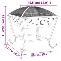 Produktbild för Eldstad med eldgaffel 50 cm XXL stål