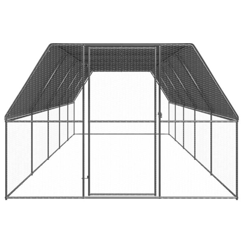 Produktbild för Hönsbur för utomhusbruk 3x10x2 m galvaniserat stål