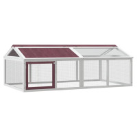 Produktbild för Utomhusbur brun 200x112,5x74 cm massiv furu