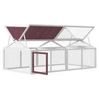 Produktbild för Utomhusbur brun 200x112,5x74 cm massiv furu
