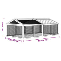 Produktbild för Utomhusbur brun 200x112,5x74 cm massiv furu