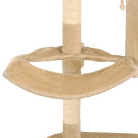 Produktbild för Katträd väggmonterat med klöspelare i sisal 194 cm beige