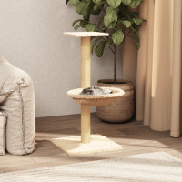 Produktbild för Klösträd med klöspelare sisal gräddvit 74 cm