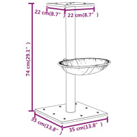 Produktbild för Klösträd med klöspelare sisal gräddvit 74 cm