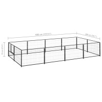 Produktbild för Hundgård svart 8 m² stål