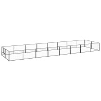 Produktbild för Hundgård svart 16 m² stål