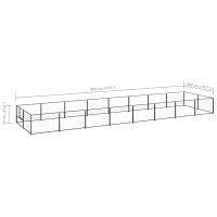 Produktbild för Hundgård svart 16 m² stål