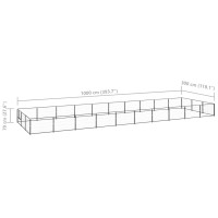 Produktbild för Hundgård svart 30 m² stål