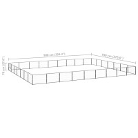 Produktbild för Hundgård svart 63 m² stål