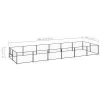 Produktbild för Hundgård svart 12 m² stål