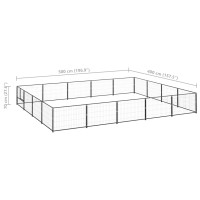 Miniatyr av produktbild för Hundgård svart 20 m² stål