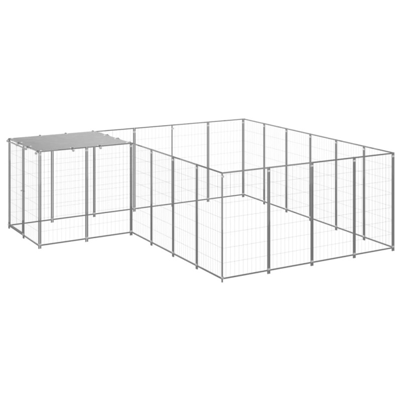 Produktbild för Hundgård silver 8,47 m² stål
