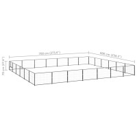 Produktbild för Hundgård svart 42 m² stål