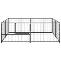 Produktbild för Hundgård svart 4 m² stål