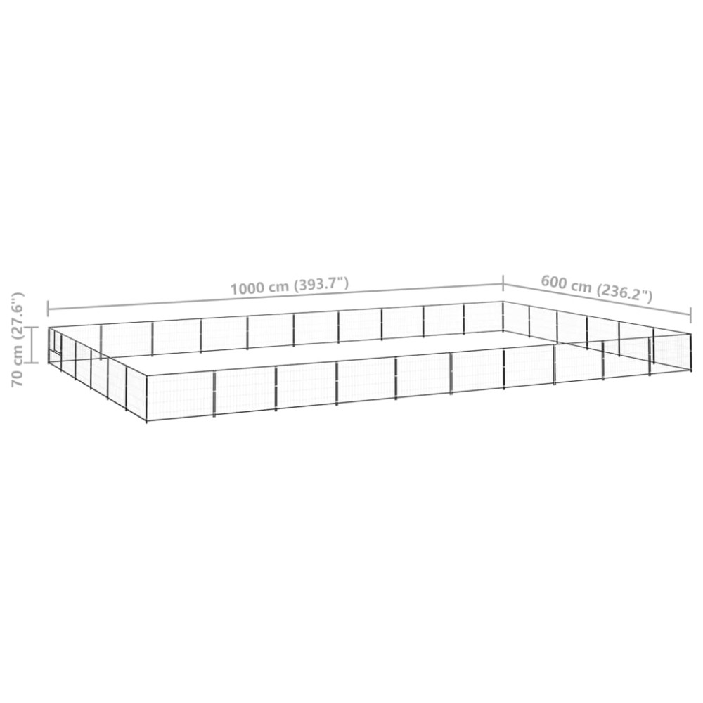 Produktbild för Hundgård svart 60 m² stål
