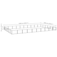 Produktbild för Hundgård svart 60 m² stål