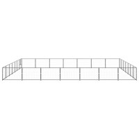 Produktbild för Hundgård svart 49 m² stål