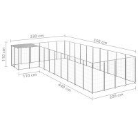 Produktbild för Hundgård silver 13,31 m² stål