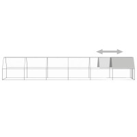 Produktbild för Hönsbur för utomhusbruk 2x12x2 m galvaniserat stål