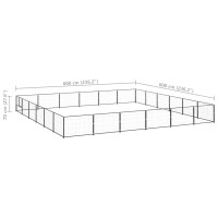 Miniatyr av produktbild för Hundgård svart 36 m² stål