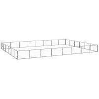 Produktbild för Hundgård svart 48 m² stål
