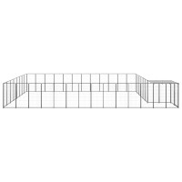 Produktbild för Hundgård svart 30,25 m² stål