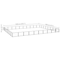 Produktbild för Hundgård svart 80 m² stål