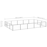 Miniatyr av produktbild för Hundgård silver 15 m² stål