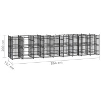 Produktbild för Hundgård för utomhusbruk stål 16,59 m²