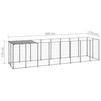 Produktbild för Hundgård silver 4,84 m² stål