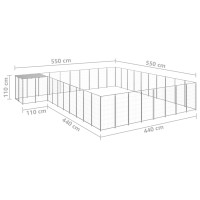 Produktbild för Hundgård silver 25,41 m² stål