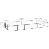 Produktbild för Hundgård svart 18 m² stål